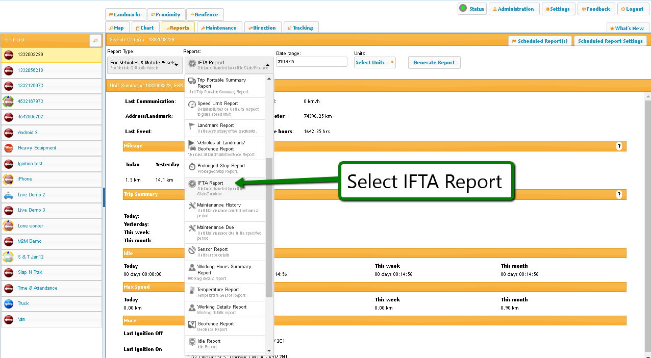 IFTA Report GPS Tracking Manual