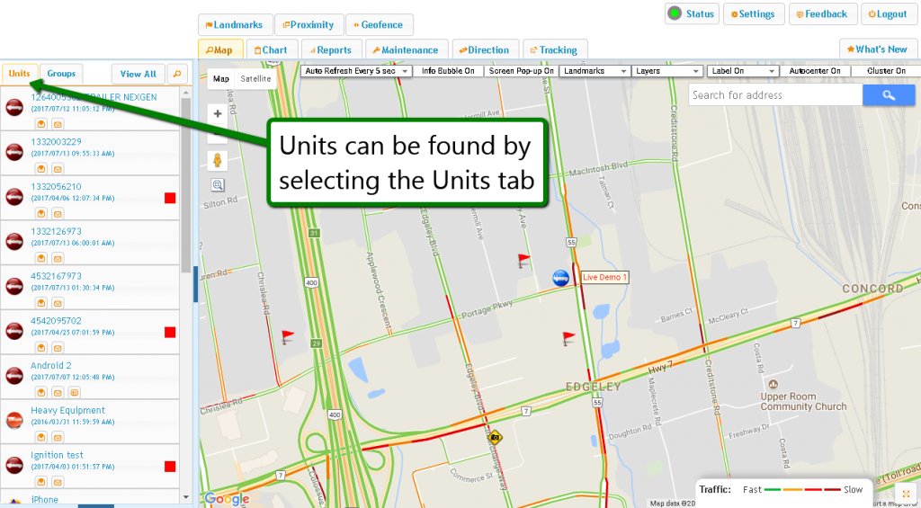 Units | GPS Tracking Manual